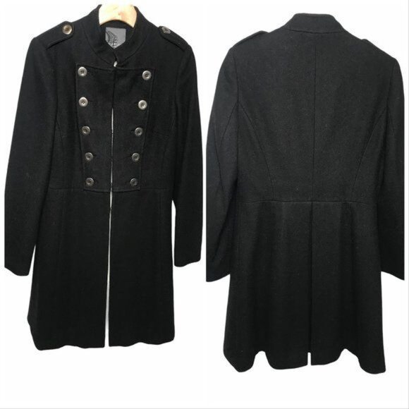 Marquis Collection Jackets & Blazers - Vintage Marquis Military Black Wool Blend Coat Size L